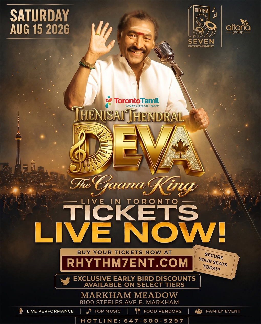 Thenisai Thendral DEVA The Gaana King Live in Toronto