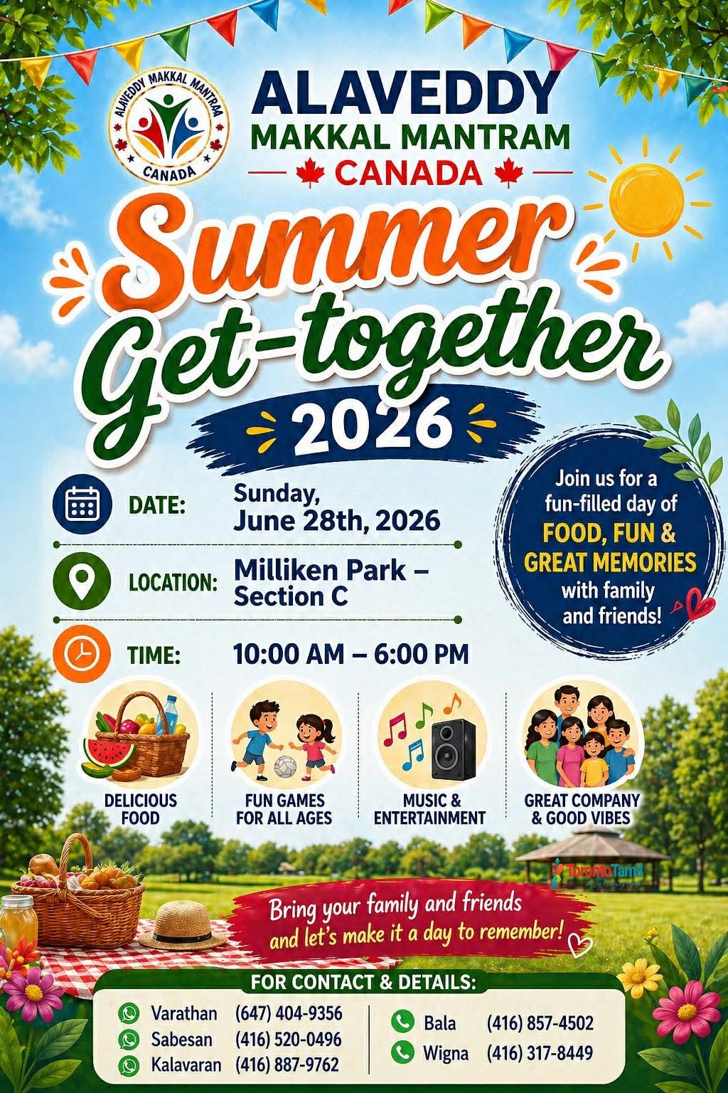 Alaveddy Makkal Mantram Canada Summer Get-together 2026