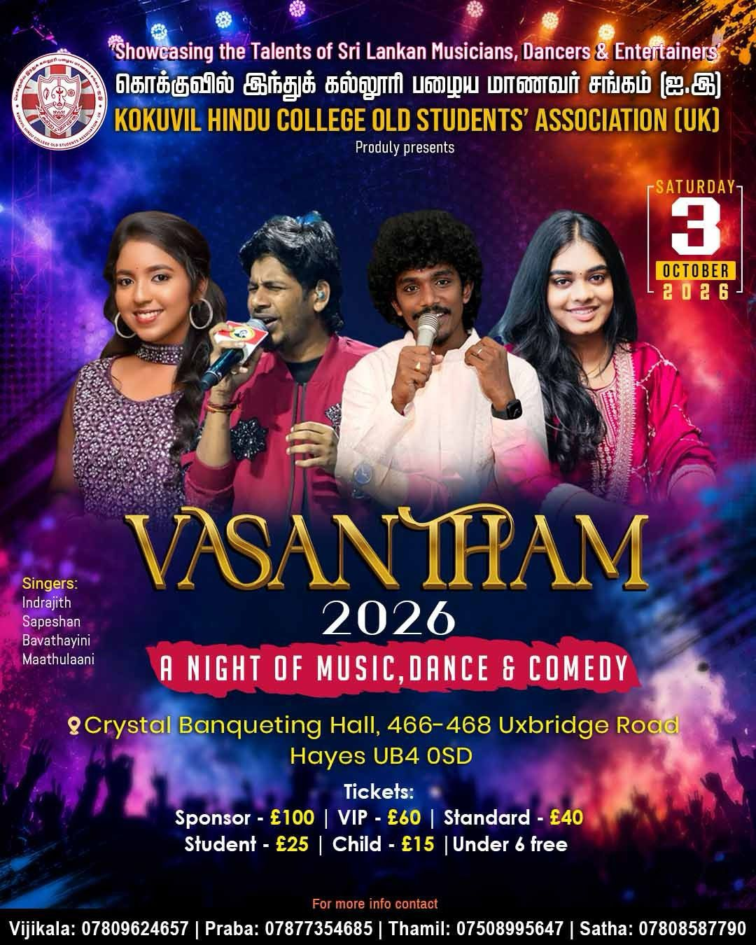 VASANTHAM 2026 - A Night of Music, Dance & Comedy