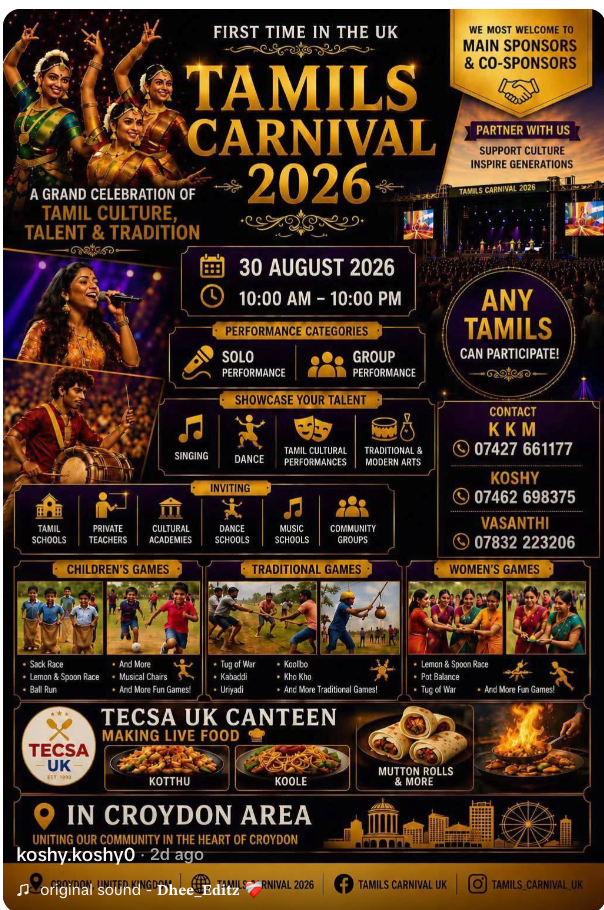 Tamils Carnival 2026